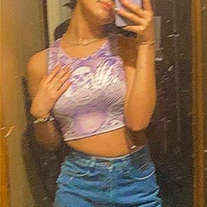 Y2K grunge purple crop top